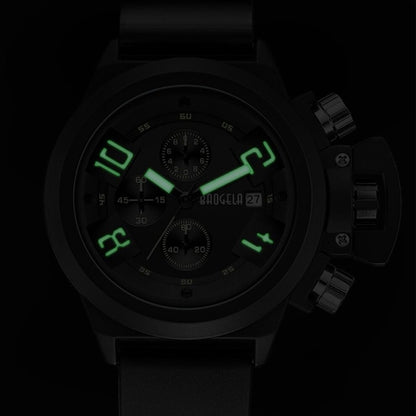 BAOGELA 1606 Small Three-pin Luminous Chronograph Silicone Strap Quartz Watch For Men(Green) - Silicone Strap Watches by BAOGELA | Online Shopping South Africa | PMC Jewellery | Buy Now Pay Later Mobicred