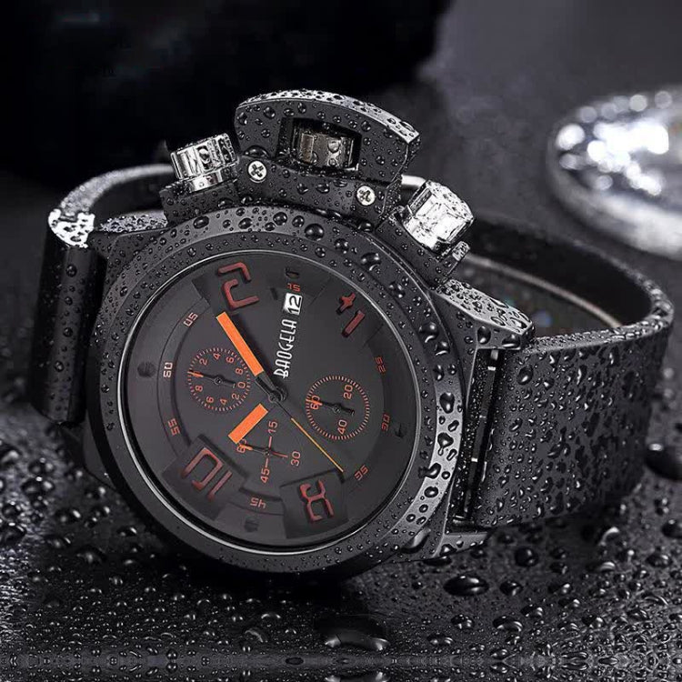 BAOGELA 1606 Small Three-pin Luminous Chronograph Silicone Strap Quartz Watch For Men(Orange) - Silicone Strap Watches by BAOGELA | Online Shopping South Africa | PMC Jewellery | Buy Now Pay Later Mobicred