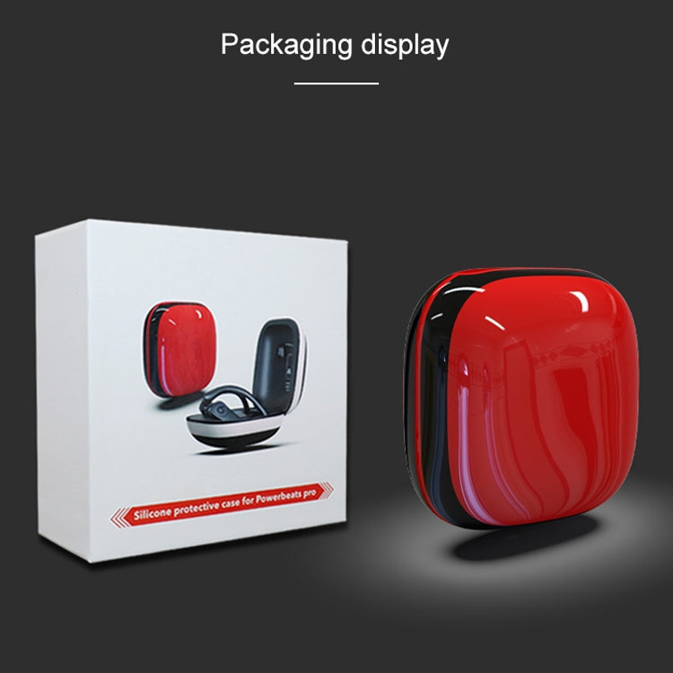 Mirror Surface Silicone + PC Wireless Earphone Protective Case for Beats Powerbeats Pro(Dark Red+White) - Other Case by PMC TechLife | Online Shopping South Africa | PMC TechLife
