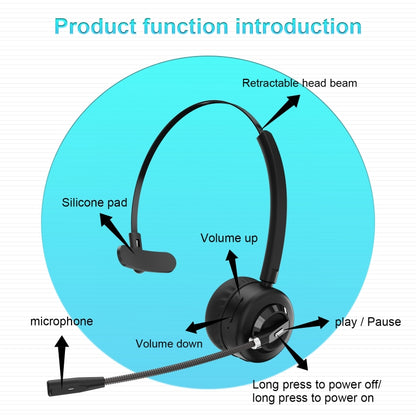 Anivia A8 Bluetooth Telephone Headset with Noise-cancelling Microphone(Black) - Multimedia Headset by SADES | Online Shopping South Africa | PMC Jewellery