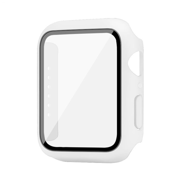 IMAK Shockproof PC Protective Case with Tempered Glass Film For Apple Watch Series 6 & SE & 5 & 4 44mm(White) - Watch Cases by imak | Online Shopping South Africa | PMC Jewellery | Buy Now Pay Later Mobicred