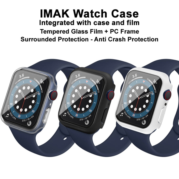 IMAK Shockproof PC Protective Case with Tempered Glass Film For Apple Watch Series 6 & SE & 5 & 4 44mm(White) - Watch Cases by imak | Online Shopping South Africa | PMC Jewellery | Buy Now Pay Later Mobicred