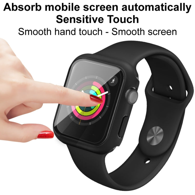 IMAK Shockproof PC Protective Case with Tempered Glass Film For Apple Watch Series 3 & 2 & 1 42mm(Black) - Watch Cases by imak | Online Shopping South Africa | PMC Jewellery | Buy Now Pay Later Mobicred