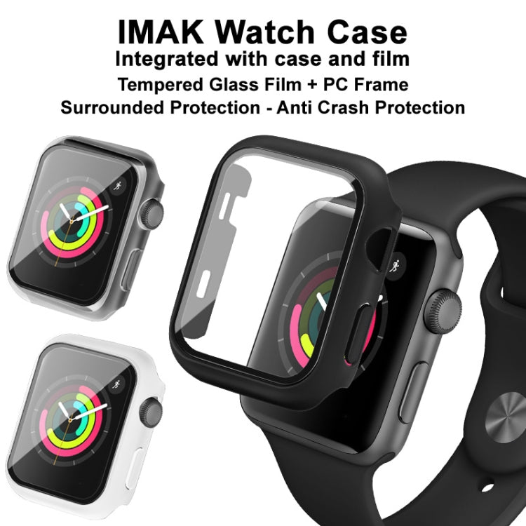 IMAK Shockproof PC Protective Case with Tempered Glass Film For Apple Watch Series 3 & 2 & 1 38mm(White) - Watch Cases by imak | Online Shopping South Africa | PMC Jewellery | Buy Now Pay Later Mobicred