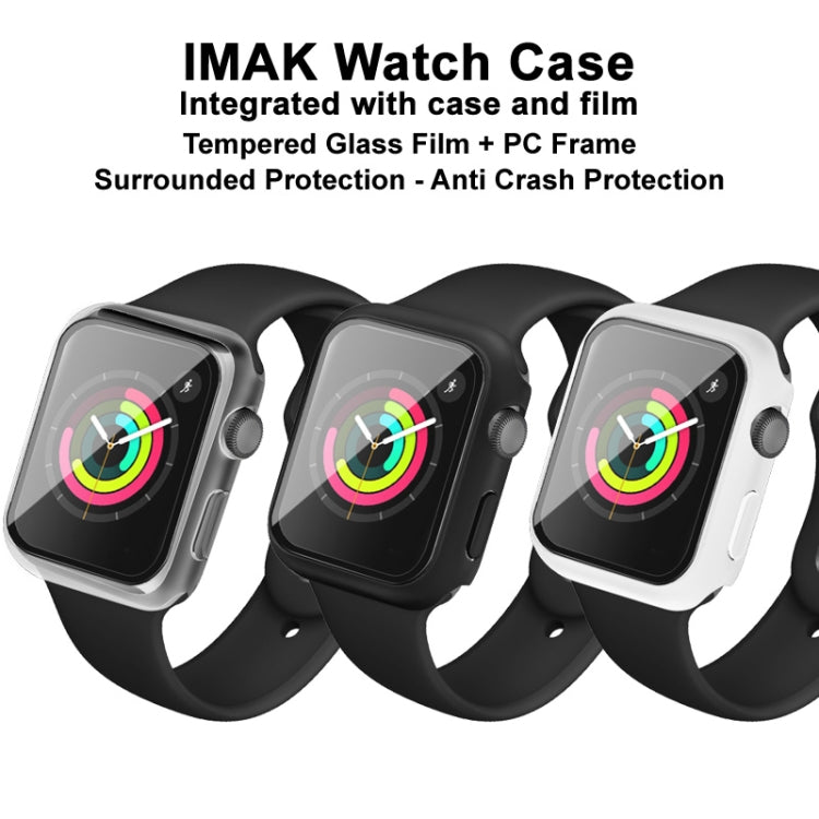 IMAK Shockproof PC Protective Case with Tempered Glass Film For Apple Watch Series 3 & 2 & 1 38mm(White) - Watch Cases by imak | Online Shopping South Africa | PMC Jewellery | Buy Now Pay Later Mobicred