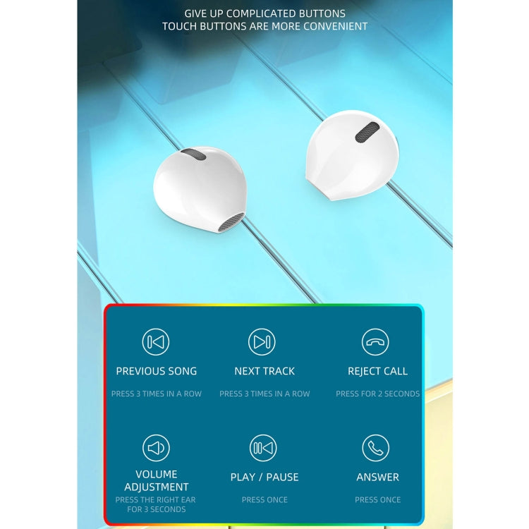 X6WS Mini Noise Reduction Digital Display TWS Wireless Bluetooth Earphone(White) - TWS Earphone by PMC Jewellery | Online Shopping South Africa | PMC Jewellery