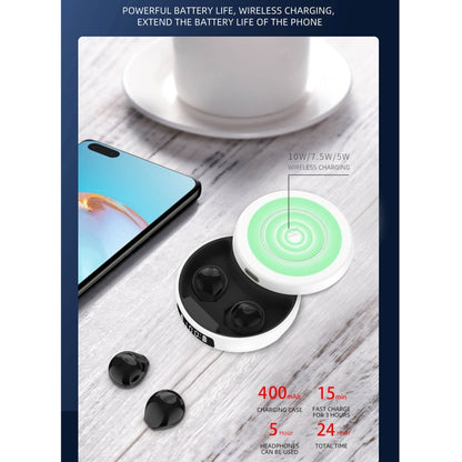 X6WS Mini Noise Reduction Digital Display TWS Wireless Bluetooth Earphone(Black) - TWS Earphone by PMC Jewellery | Online Shopping South Africa | PMC Jewellery