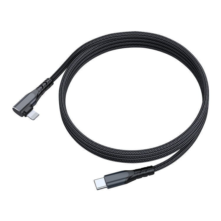A6 PD 20W USB-C / Type-C to 8 Pin Elbow Data Cable for iPhone, iPad, Length:2m(Black) - Normal Style Cable by PMC TechLife | Online Shopping South Africa | PMC TechLife