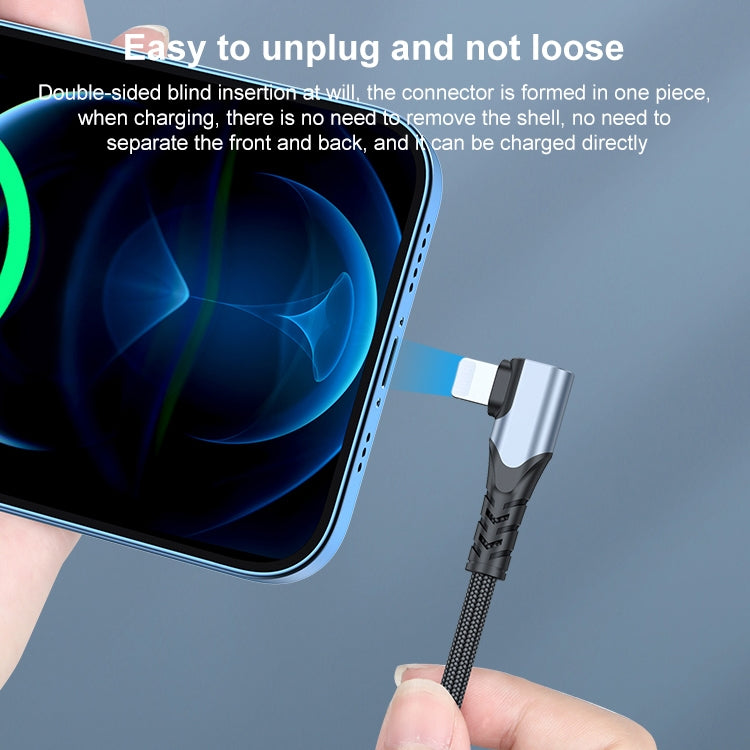 A6 PD 20W USB-C / Type-C to 8 Pin Elbow Data Cable for iPhone, iPad, Length:2m(Black) - Normal Style Cable by PMC TechLife | Online Shopping South Africa | PMC TechLife