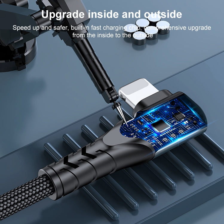 A6 PD 20W USB-C / Type-C to 8 Pin Elbow Data Cable for iPhone, iPad, Length:2m(Black) - Normal Style Cable by PMC TechLife | Online Shopping South Africa | PMC TechLife
