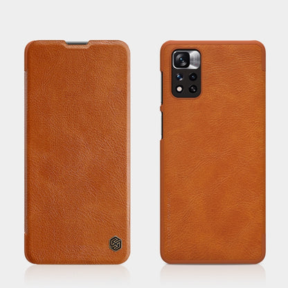 For Xiaomi Redmi Note 11 Pro China / 11 Pro+ Global / Mi 11i / 11i  5G NILLKIN QIN Series Crazy Horse Texture Leather Case(Brown) - Redmi Note 11 Pro Case by NILLKIN | Online Shopping South Africa | PMC Jewellery