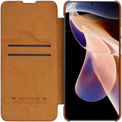 For Xiaomi Redmi Note 11 Pro China / 11 Pro+ Global / Mi 11i / 11i  5G NILLKIN QIN Series Crazy Horse Texture Leather Case(Brown) - Redmi Note 11 Pro Case by NILLKIN | Online Shopping South Africa | PMC Jewellery