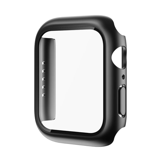 ROCK 2 in 1 PC Frame + Tempered Glass Protector Case For Apple Watch Series 9 / 8 / 7 41mm(Black) - Watch Cases by ROCK | Online Shopping South Africa | PMC Jewellery | Buy Now Pay Later Mobicred