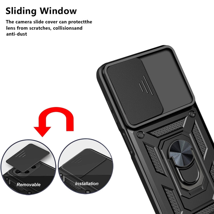 For vivo Y21s Sliding Camera Cover TPU+PC Phone Case(Black) - vivo Cases by PMC TechLife | Online Shopping South Africa | PMC TechLife | Buy Now Pay Later Mobicred