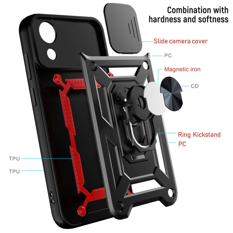 For Samsung Galaxy A03 Core Sliding Camera Cover Design TPU+PC Phone Case(Red) - Galaxy Phone Cases by PMC TechLife | Online Shopping South Africa | PMC TechLife
