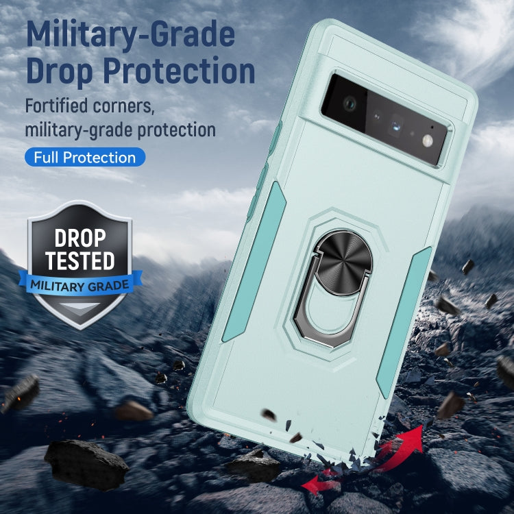 For Google Pixel 6 Pro Pioneer Armor Heavy Duty PC + TPU Holder Phone Case(Green) - Google Cases by PMC TechLife | Online Shopping South Africa | PMC TechLife | Buy Now Pay Later Mobicred