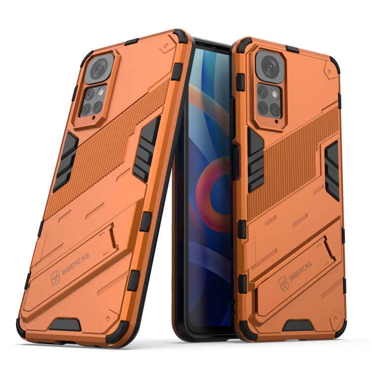 For Xiaomi Redmi Note 11 / Note 11S Global Punk Armor 2 in 1 PC + TPU Shockproof Phone Case with Invisible Holder(Orange) - Xiaomi Cases by PMC Jewellery | Online Shopping South Africa | PMC Jewellery