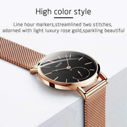 OLEVS 5190 Women Waterproof Ultra-thin Small Dial Quartz Watch(Rose Gold) - Metal Strap Watches by OLEVS | Online Shopping South Africa | PMC Jewellery | Buy Now Pay Later Mobicred