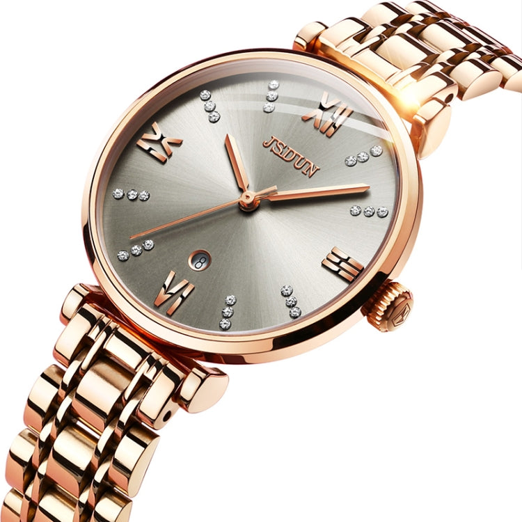 JIN SHI DUN 6533 Women Fashion Waterproof Ultra-thin Quartz Watch(Grey) - Metal Strap Watches by JIN SHI DUN | Online Shopping South Africa | PMC Jewellery | Buy Now Pay Later Mobicred