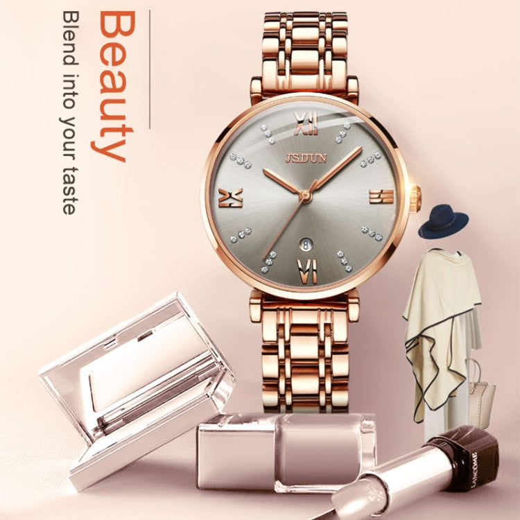 JIN SHI DUN 6533 Women Fashion Waterproof Ultra-thin Quartz Watch(Grey) - Metal Strap Watches by JIN SHI DUN | Online Shopping South Africa | PMC Jewellery | Buy Now Pay Later Mobicred