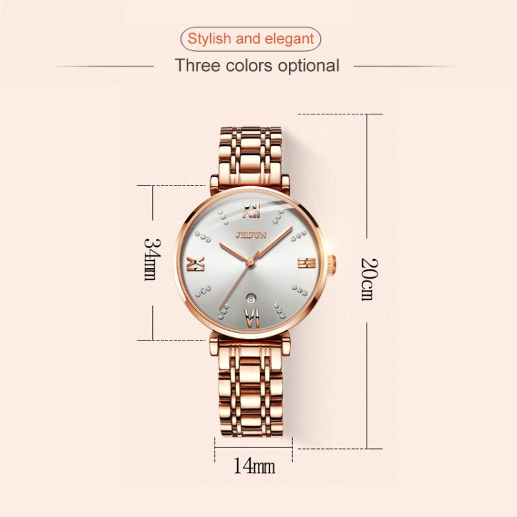 JIN SHI DUN 6533 Women Fashion Waterproof Ultra-thin Quartz Watch(Grey) - Metal Strap Watches by JIN SHI DUN | Online Shopping South Africa | PMC Jewellery | Buy Now Pay Later Mobicred