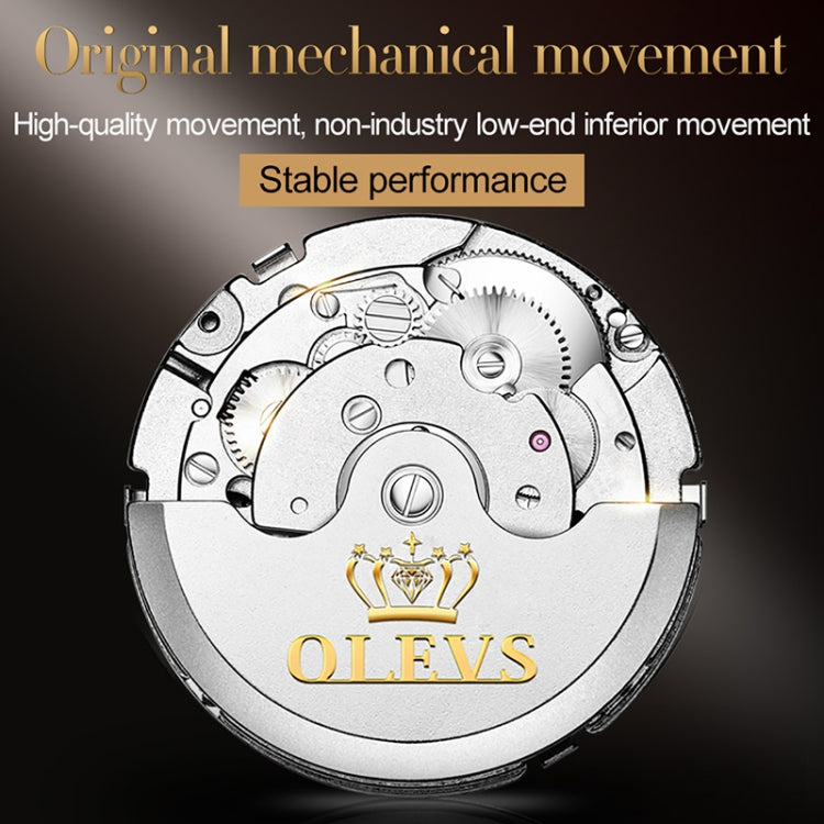 OLEVS 6607 Multi-function Men Big Flywheel Automatic Waterproof Mechanical Watch(Blue) - Metal Strap Watches by OLEVS | Online Shopping South Africa | PMC Jewellery | Buy Now Pay Later Mobicred