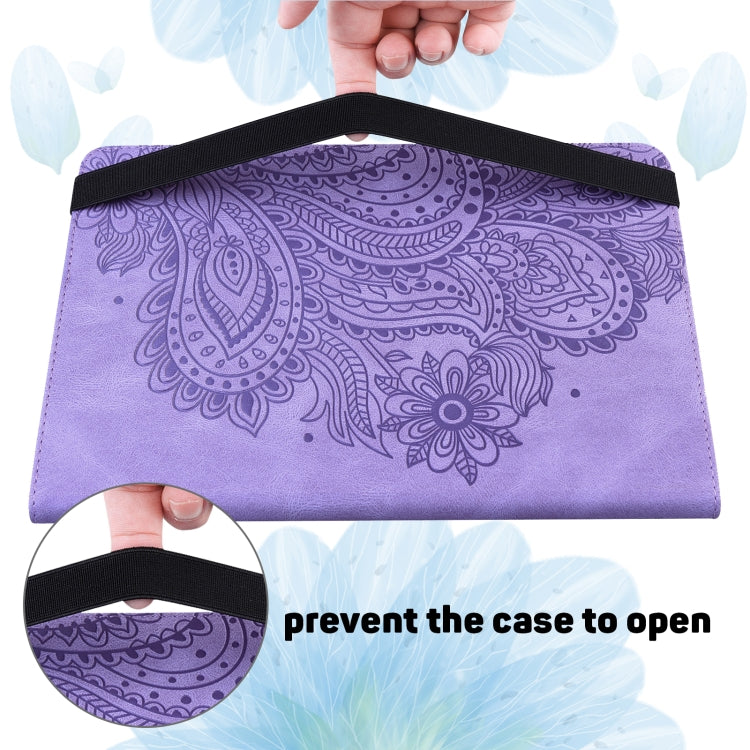 For Amazon Kindle Parperwhite 5 2021 11th Gen. Peacock Embossed Pattern Leather Tablet Case(Purple) - free shipping - PMC TechLife - Order now!