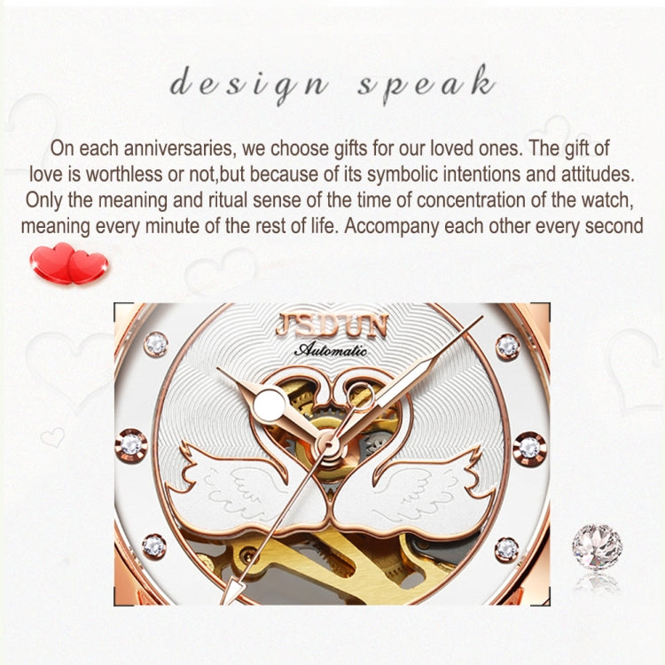 JIN SHI DUN 8831 Women Fashion Diamond Hollowed Waterproof Ceramic Mechanical Watch(White) - Metal Strap Watches by JIN SHI DUN | Online Shopping South Africa | PMC Jewellery | Buy Now Pay Later Mobicred