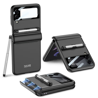 For Samsung Galaxy Z Flip3 5G GKK Magnetic Full Coverage Phone Flip Case with Pen(Black) - Galaxy Phone Cases by GKK | Online Shopping South Africa | PMC Jewellery