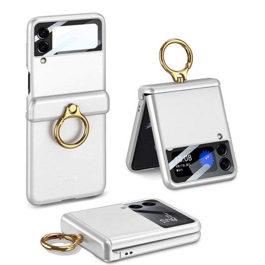 For Samsung Galaxy Z Flip3 5G GKK Magnetic Hinged Flip Case with Ring Holder(Silver) - Galaxy Phone Cases by GKK | Online Shopping South Africa | PMC Jewellery | Buy Now Pay Later Mobicred