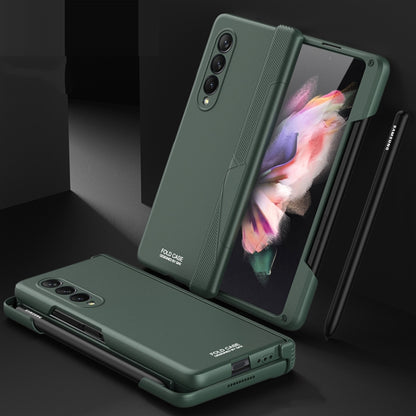 For Samsung Galaxy Z Fold3 5G GKK Magnetic Hinged Phone Flip Case with Side Pen Slot(Dark Green) - Galaxy Phone Cases by GKK | Online Shopping South Africa | PMC Jewellery | Buy Now Pay Later Mobicred