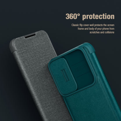 For Samsung Galaxy S22+ 5G NILLKIN QIN Series Pro Sliding Camera Cover Design Leather Phone Case(Green) - Galaxy S22+ 5G Cases by NILLKIN | Online Shopping South Africa | PMC Jewellery