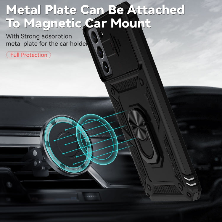 For Samsung Galaxy S21 5G Sliding Camshield Holder Phone Case(Black) - free shipping - PMC TechLife - Order now!