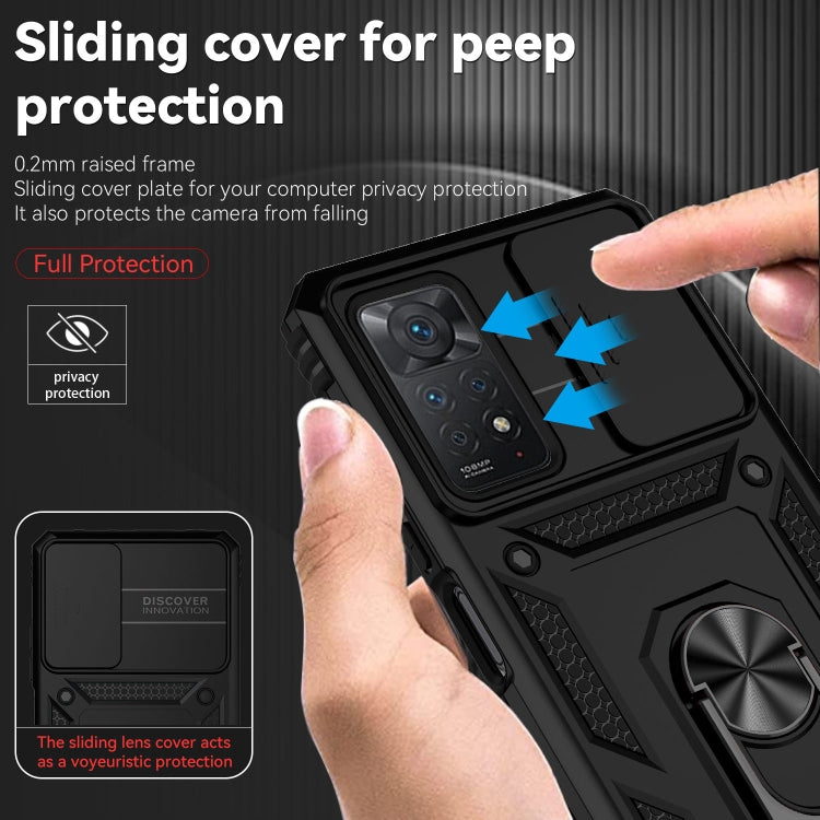 For Xiaomi Redmi Note 11 Pro Global Sliding Camshield Holder Phone Case(Black) - free shipping - PMC TechLife - Order now!