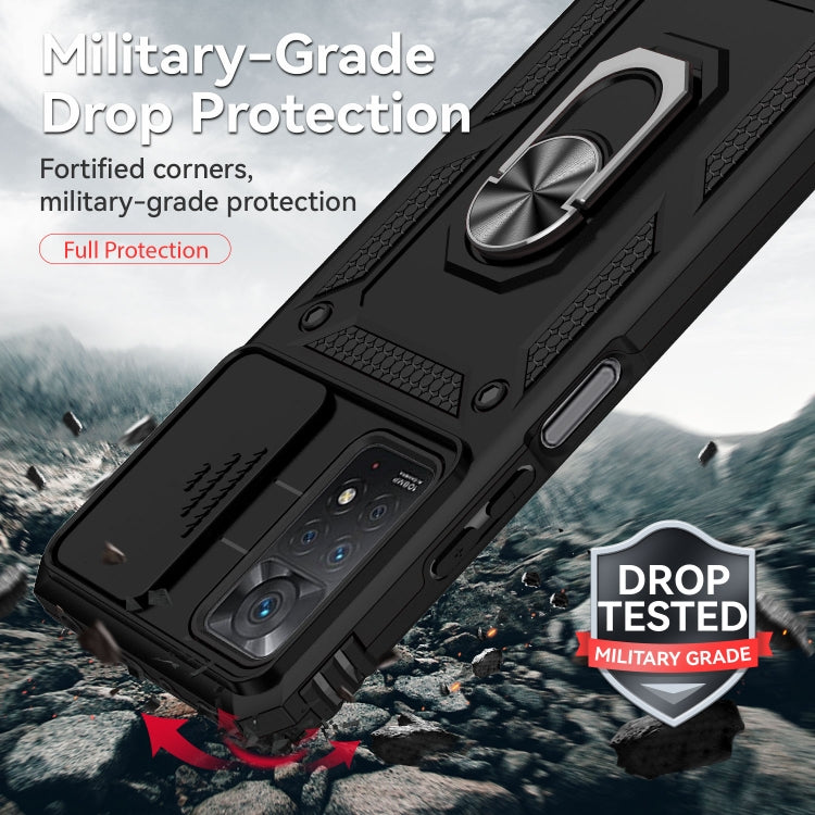 For Xiaomi Redmi Note 11 Pro Global Sliding Camshield Holder Phone Case(Black) - free shipping - PMC TechLife - Order now!