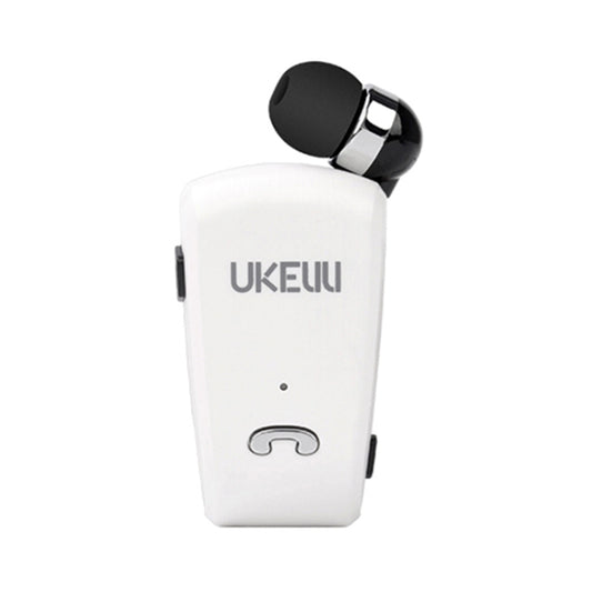 UKELILI UK-890 DSP Noise Reduction Lavalier Pull Cable Bluetooth Earphone without Vibration(White) - Bluetooth Earphone by UKELILI | Online Shopping South Africa | PMC Jewellery | Buy Now Pay Later Mobicred