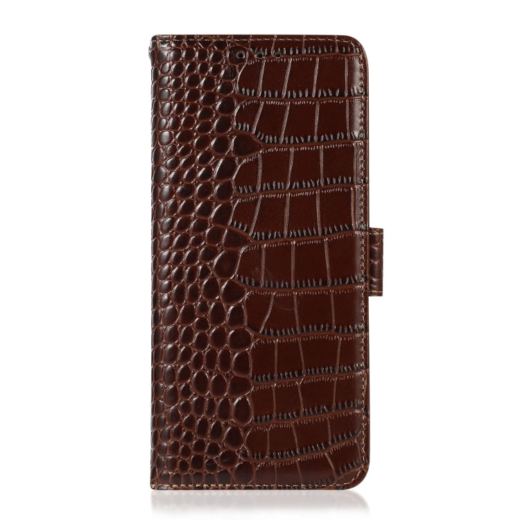 For Xiaomi Poco M4 Pro 4G Crocodile Top Layer Cowhide Leather Phone Case(Brown) - Xiaomi Cases by PMC TechLife | Online Shopping South Africa | PMC TechLife | Buy Now Pay Later Mobicred
