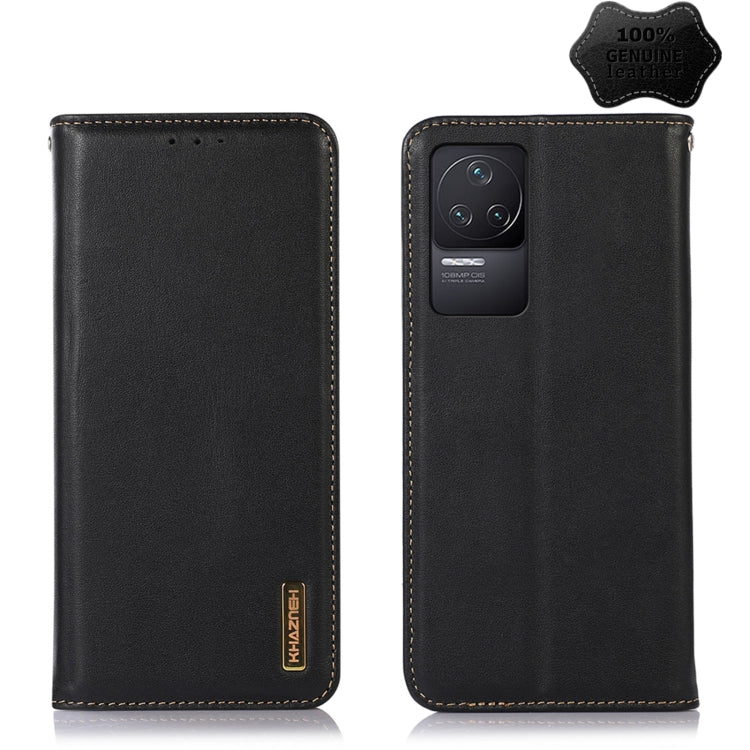 For Xiaomi Redmi K50 / K50 Pro KHAZNEH Nappa Top Layer Cowhide Leather Phone Case(Black) - Xiaomi Cases by PMC TechLife | Online Shopping South Africa | PMC TechLife