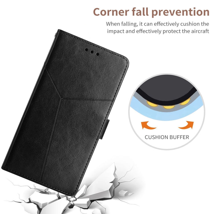 For Samsung Galaxy S7 Y Stitching Horizontal Flip Leather Phone Case(Black) - Galaxy Phone Cases by PMC TechLife | Online Shopping South Africa | PMC TechLife | Buy Now Pay Later Mobicred