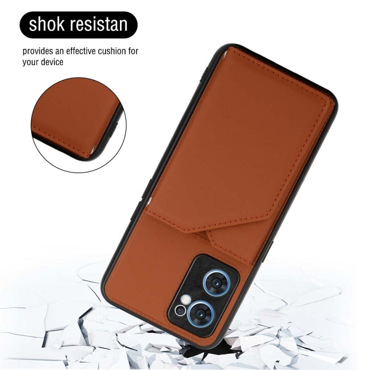 For OPPO Reno7 5G Skin Feel PU + TPU + PC Phone Case(Brown) - OPPO Cases by PMC TechLife | Online Shopping South Africa | PMC TechLife | Buy Now Pay Later Mobicred