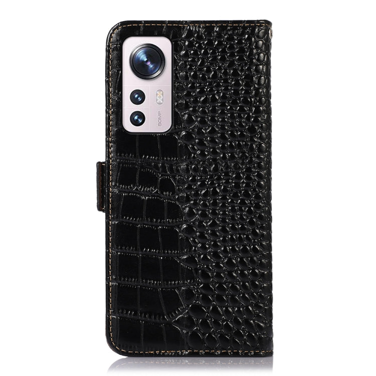 For Xiaomi 12 Pro Crocodile Top Layer Cowhide Leather Phone Case(Black) - free shipping - PMC TechLife - Order now!