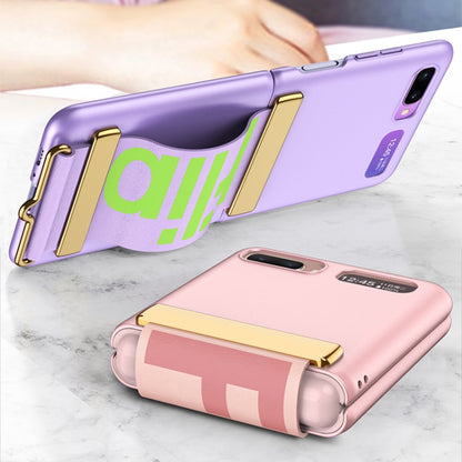 For Samsung Galaxy Z Flip GKK Ultra-thin Full Coverage Phone Flip Case with Wristband(Sweet Pink) - Galaxy Phone Cases by GKK | Online Shopping South Africa | PMC Jewellery