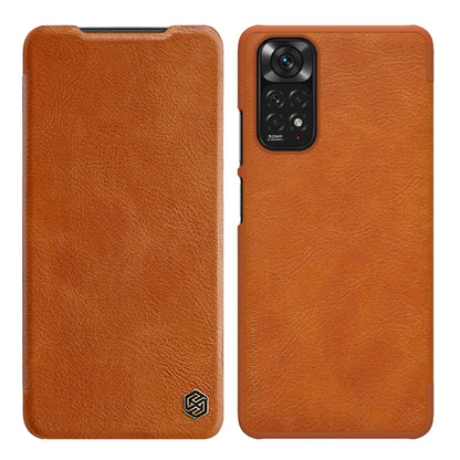 For Xiaomi Redmi Note 11 Global NILLKIN QIN Series Crazy Horse Texture Leather Case(Brown) - Xiaomi Cases by NILLKIN | Online Shopping South Africa | PMC Jewellery