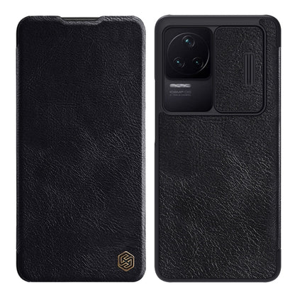 For Xiaomi Redmi K50 / K50 Pro NILLKIN QIN Series Pro Sliding Camera Cover Leather Phone Case(Black) - Xiaomi Cases by NILLKIN | Online Shopping South Africa | PMC Jewellery