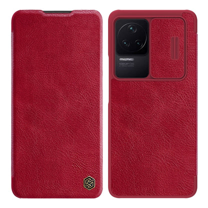 For Xiaomi Redmi K50 / K50 Pro NILLKIN QIN Series Pro Sliding Camera Cover Leather Phone Case(Red) - Xiaomi Cases by NILLKIN | Online Shopping South Africa | PMC Jewellery