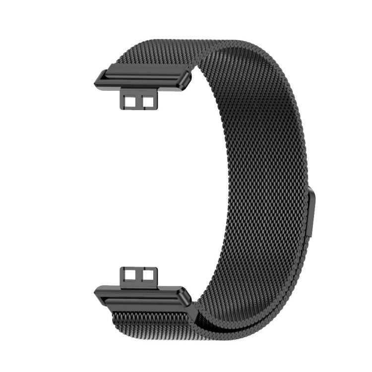 For Huawei Watch Fit Mijobs Milan Magnetic Stainless Steel Watch Band(Black) - Watch Bands by MIJOBS | Online Shopping South Africa | PMC Jewellery | Buy Now Pay Later Mobicred