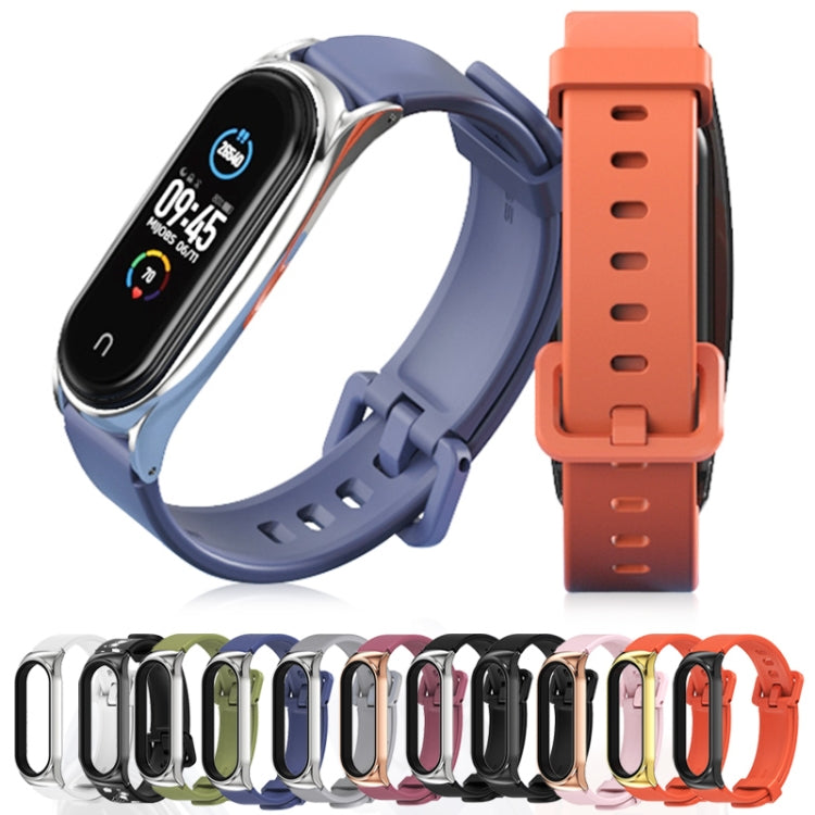 For Xiaomi Mi Band 3/4/5/6 Mijobs CS Silicone Waterproof Watch Band(White+Silver) - Watch Bands by MIJOBS | Online Shopping South Africa | PMC TechLife | Buy Now Pay Later Mobicred