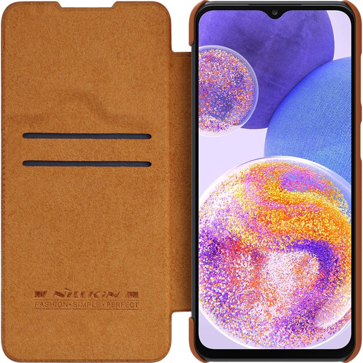 For Samsung Galaxy A23 4G NILLKIN QIN Series Crazy Horse Texture Leather Case(Brown) - Galaxy Phone Cases by NILLKIN | Online Shopping South Africa | PMC Jewellery