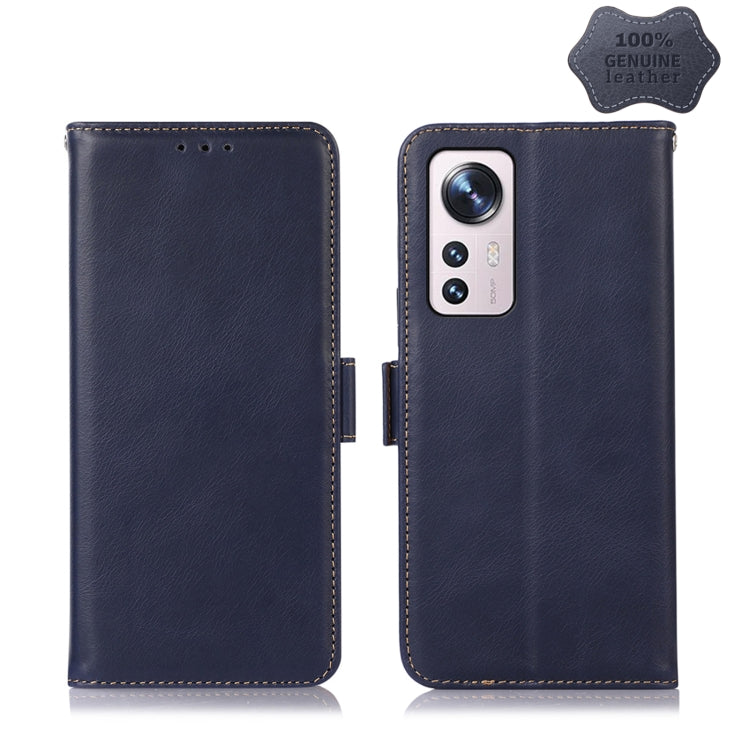 For Xiaomi 12 Lite Crazy Horse Top Layer Cowhide Leather Phone Case(Blue) - Xiaomi Cases by PMC TechLife | Online Shopping South Africa | PMC TechLife