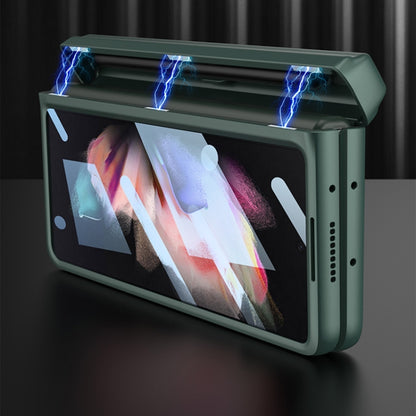 For Samsung Galaxy Z Fold3 5G GKK Integrated Magnetic Full Coverage Phone Flip Case with Pen Box(Dark Night Green) - Galaxy Phone Cases by GKK | Online Shopping South Africa | PMC Jewellery